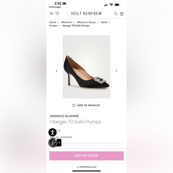 Manolo Blahnik Black Hangisi Heels - Size 36.5 - Picture 2 of 4